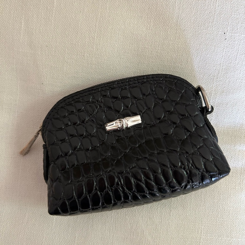 Longchamp Black Crocodile coin purse